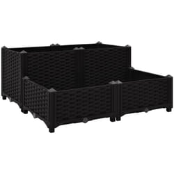 Helloshop26 - Lit surélevé jardinière bac à fleurs pot de plantes lit de plantation jardin balcon terrasse extérieur 80 x 80 x 38 cm polypropylène