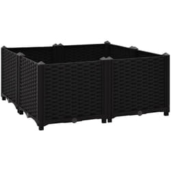 Helloshop26 - Jardinière lit surélevé plantes fleurs jardin 80 x 80 x 38 cm polypropylène noir