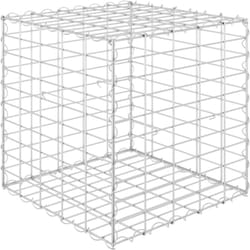 Helloshop26 - Lit surélevé cube à gabion jardinière surélevée de fleurs plantes panier à pierres jardin terrasse extérieur fil d'acier 50x50x50 cm