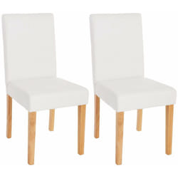 Lot de 2 chaises de salle à manger synthétique blanc mat pieds clairs CDS04038