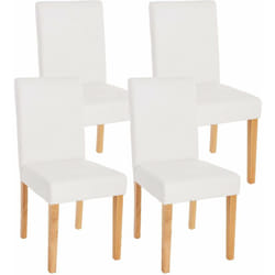Lot de 4 chaises de salle à manger synthétique blanc mat pieds clairs CDS04138