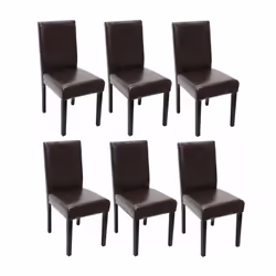Lot de 6 chaises marron pieds foncés Assise est dossier rembourrés Coins et bords arrondis Design moderne Pieds antidérapants ...