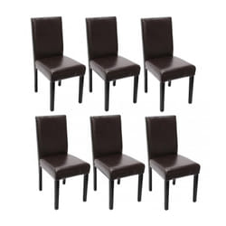 Lot de 6 chaises de salle à manger synthétique marron pieds foncés CDS04239
