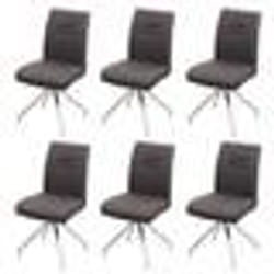 6 par chaises de salle à manger cuisine en tissu gris-marron et en acier ino par ydable design et confortable