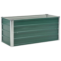 Jardiniere lit sureleve plantes fleurs jardin acier galvanise 100 x 40 x 45 cm vert