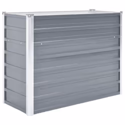 Jardiniere lit sureleve plantes fleurs jardin acier galvanise 100 x 40 x 77 cm gris