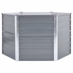 Jardiniere lit sureleve plantes fleurs jardin acier galvanise 129 x 129 x 77 cm gris