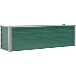 Helloshop26 - Jardinière lit surélevé plantes fleurs jardin acier galvanisé 160 x 40 x 45 cm vert