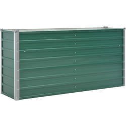 Helloshop26 - Jardinière lit surélevé plantes fleurs jardin acier galvanisé 160 x 40 x 77 cm vert