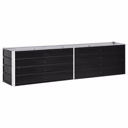 Jardiniere lit sureleve plantes fleurs jardin acier galvanise 240 x 40 x 45 cm anthracite