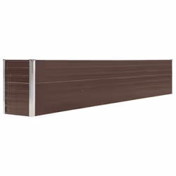 Jardiniere lit sureleve plantes fleurs jardin acier galvanise 320 x 40 x 45 cm marron