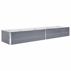 Jardiniere lit sureleve plantes fleurs jardin acier galvanise 320 x 80 x 45 cm gris