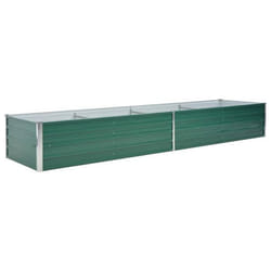Jardiniere lit sureleve plantes fleurs jardin acier galvanise 320 x 80 x 45 cm vert