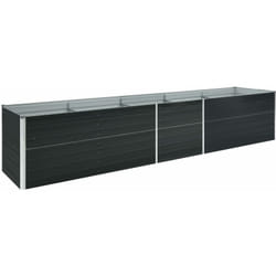 Helloshop26 - Jardinière lit surélevé plantes fleurs jardin acier galvanisé 400 x 80 x 45 cm anthracite