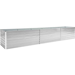 Helloshop26 - Jardinière lit surélevé plantes fleurs jardin 480 x 80 x 45 cm acier galvanisé gris