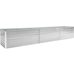 Jardinière lit surélevé plantes fleurs jardin acier galvanisé 480 x 80 x 77 cm gris