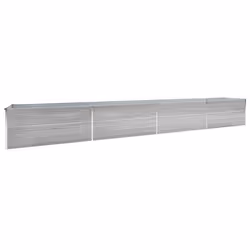 Jardiniere lit sureleve plantes fleurs jardin acier galvanise 600 x 80 x 45 cm gris
