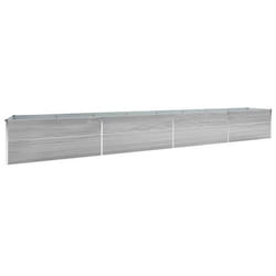 Jardiniere lit sureleve plantes fleurs jardin acier galvanise 600 x 80 x 45 cm gris