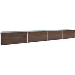 Helloshop26 - Jardinière lit surélevé plantes fleurs jardin acier galvanisé 600 x 80 x 45 cm marron