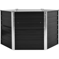 Helloshop26 - Jardinière lit surélevé plantes fleurs jardin anthracite 129 x 129 x 77 cm acier galvanisé anthracite