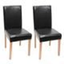 Lot de 2 chaises de salle à manger synthetique noir pieds clairs
