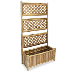 Jardiniere lit sureleve plantes fleurs jardin avec treillis Bambou 70 cm