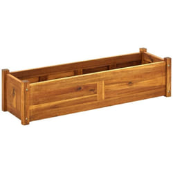 Helloshop26 - Jardinière lit surélevé plantes fleurs jardin 100 x 30 x 25 cm bois d'acacia