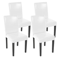 Lot de 4 chaises de salle à manger synthetique blanc pieds fonces