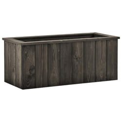 Jardiniere lit sureleve plantes fleurs jardin 74 x 32 x 30 cm bois de pin massif gris fonce