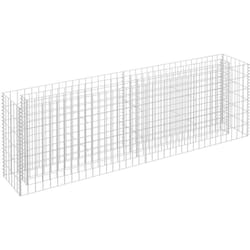 Helloshop26 - Jardinière lit surélevé plantes fleurs jardin à gabion acier galvanisé 180 x 30 x 60 cm