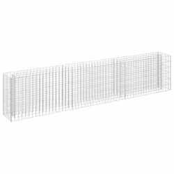 Jardiniere lit sureleve plantes fleurs jardin a gabion acier galvanise 270 x 30 x 60 cm