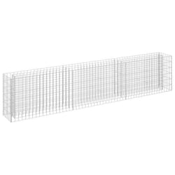 Jardiniere lit sureleve plantes fleurs jardin a gabion acier galvanise 270 x 30 x 60 cm