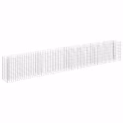 Jardiniere lit sureleve plantes fleurs jardin a gabion acier galvanise 360 x 30 x 60 cm
