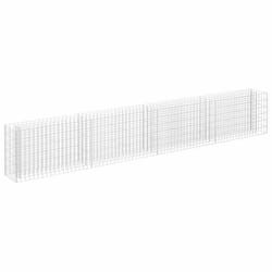 Jardiniere lit sureleve plantes fleurs jardin a gabion acier galvanise 360 x 30 x 60 cm