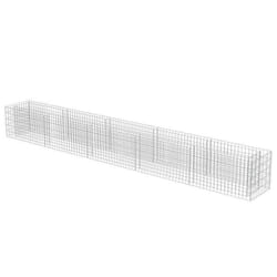 Jardiniere lit sureleve plantes fleurs jardin a gabion acier galvanise 450 x 50 x 50 cm