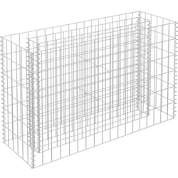 Helloshop26 - Jardinière lit surélevé plantes fleurs jardin à gabion acier galvanisé 90 x 30 x 60 cm