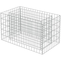 Helloshop26 - Jardinière lit surélevé plantes fleurs jardin à gabion acier galvanisé 90 x 50 x 50 cm