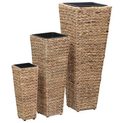 Jardiniere lit sureleve plantes fleurs jardin 3 pieces jacinthe d eau marron