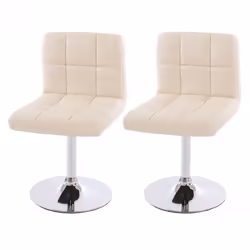 Lot de 2 chaises fauteuils de salle à manger en synthetique crème