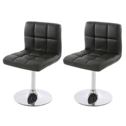 Lot de 2 chaises fauteuils de salle à manger en synthetique noir