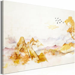 Décoshop26 - Tableau toile de décoration murale impression premium en 1 partie sur châssis en bois motif Montagnes dorées 60x40 cm 110013820