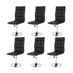 Lot de 6 chaises de salle à manger hauteur réglable en synthétique noir CDS04277