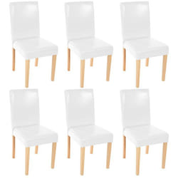Chaises de salle à manger - Lot de 6 - Blanc - Design moderne - Pieds en bois massif - Confort optimal