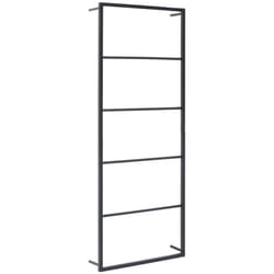 Helloshop26 - Porte-serviette support mural support de stockage de salle de bain cintre à serviettes maison intérieur 115 cm acier noir