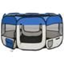 Parc pliable pour chien - Non spécifié - 125 x 125 x 61 cm - Bleu - Sac de transport - Robuste