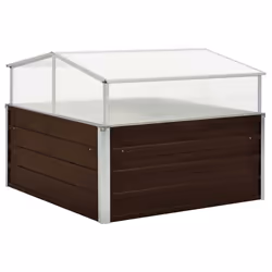 Serre 100 x 100 x 85 cm acier galvanise marron