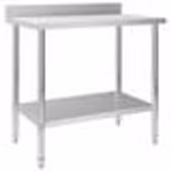 Table de travail de cuisine avec dosseret 100 x 60 x 93 cm acier inoxydable