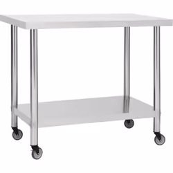 Cette table de travail est parfaite pour la préparation et le service des aliments dans une cuisine, un restaurant, une école ...