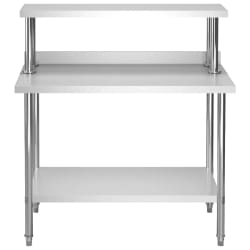 Helloshop26 Table de Travail avec Étagère - Argenté