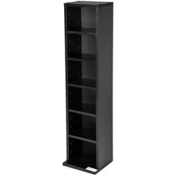 Helloshop26 - Armoire étagère cd / dvd colonne tour bibliothèque meuble de rangement pour 100 CDs mdf noir